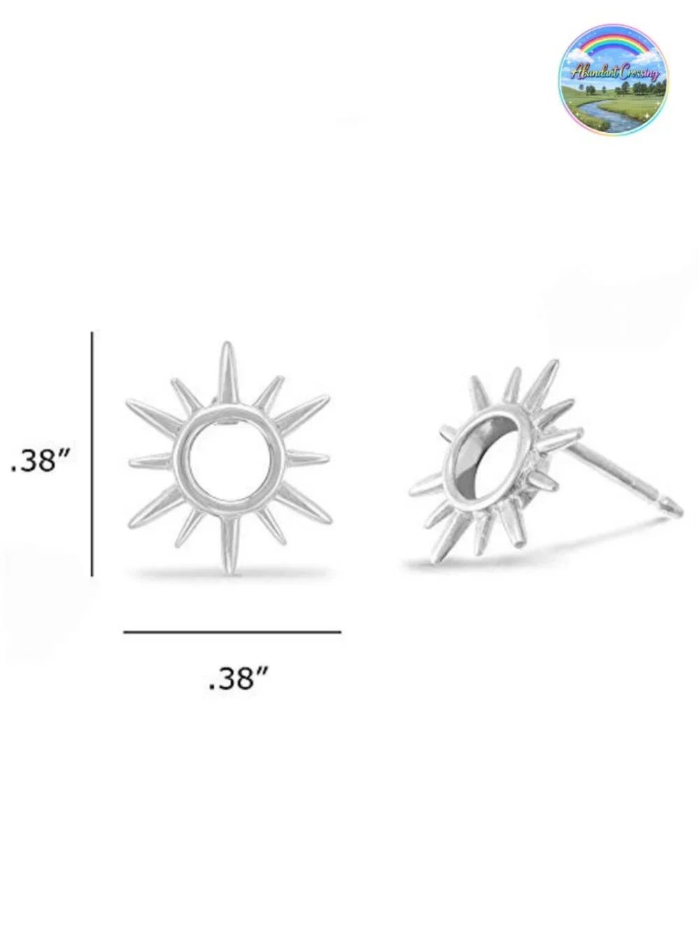 Sterling Silver Sunburst Stud Earrings Hypoallergenic Jewelry Gift